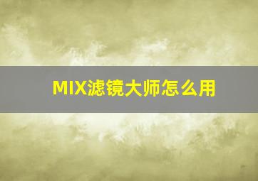 MIX滤镜大师怎么用