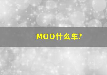 MOO什么车?