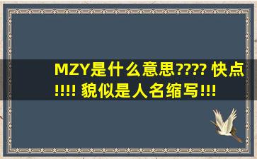 MZY是什么意思???? 快点!!!! 貌似是人名缩写!!! 求解答!!!!!