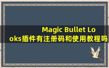 Magic Bullet Looks插件有注册码和使用教程吗?