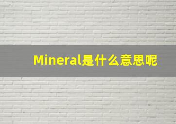 Mineral是什么意思呢