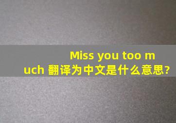 Miss you too much 翻译为中文是什么意思?