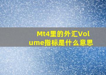 Mt4里的外汇Volume指标是什么意思