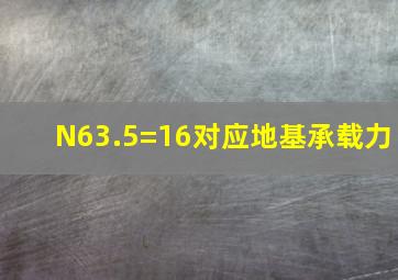 N63.5=16对应地基承载力