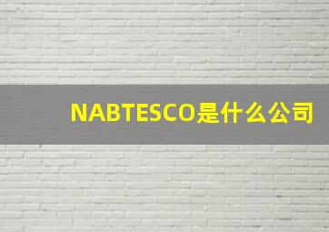 NABTESCO是什么公司