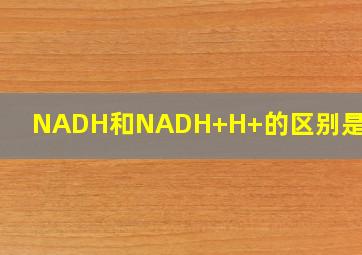 NADH和NADH+H+的区别是什么?