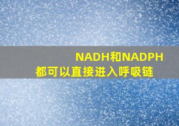 NADH和NADPH都可以直接进入呼吸链。
