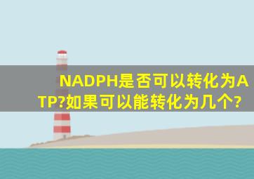 NADPH是否可以转化为ATP?如果可以,能转化为几个?