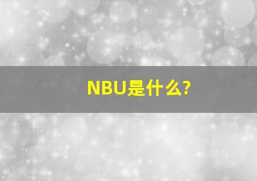 NBU是什么?
