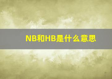 NB和HB是什么意思