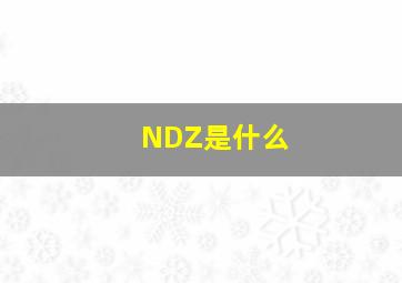 NDZ是什么(