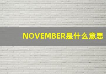 NOVEMBER是什么意思