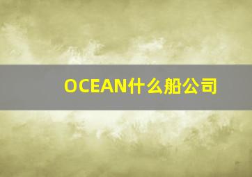 OCEAN什么船公司