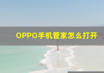 OPPO手机管家怎么打开