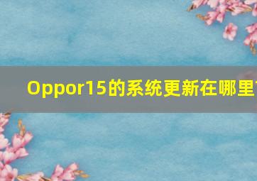 Oppor15的系统更新在哪里?