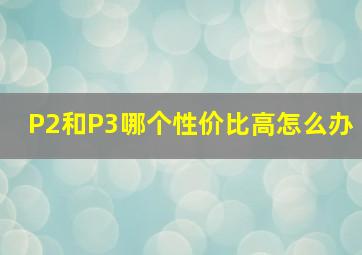 P2和P3哪个性价比高。怎么办(