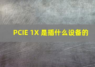 PCIE 1X 是插什么设备的
