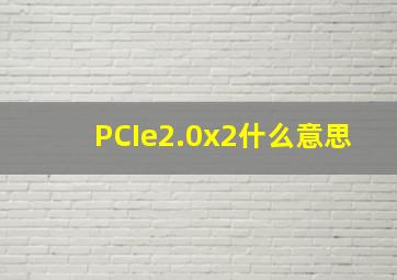 PCIe2.0x2什么意思(