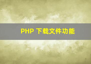 PHP 下载文件功能。
