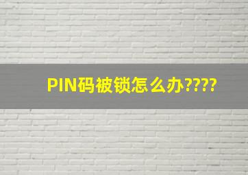 PIN码被锁怎么办????