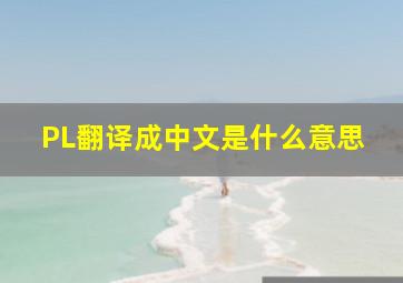 PL翻译成中文是什么意思(