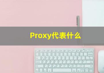 Proxy代表什么
