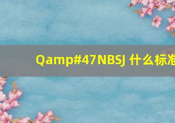 Q/NBSJ 什么标准