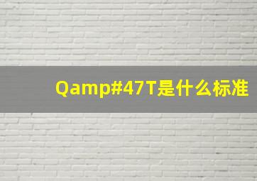 Q/T是什么标准