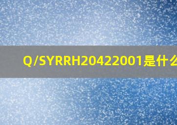 Q/SYRRH20422001是什么标准