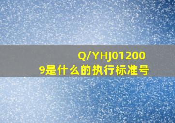 Q/YHJ012009是什么的执行标准号(