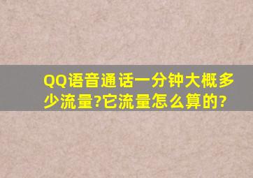 QQ语音通话一分钟大概多少流量?它流量怎么算的?