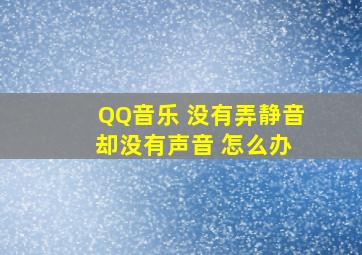 QQ音乐 没有弄静音 却没有声音 怎么办