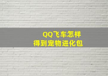 QQ飞车怎样得到宠物进化包