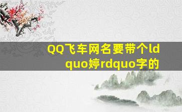 QQ飞车网名要带个“婷”字的