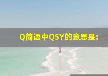 Q简语中,QSY的意思是: