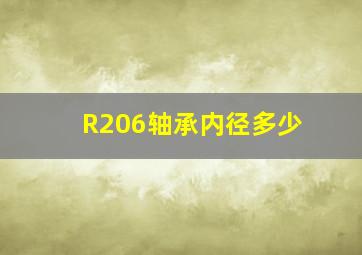 R206轴承内径多少