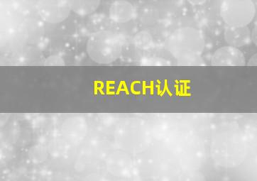 REACH认证