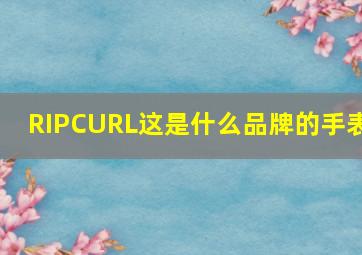 RIPCURL这是什么品牌的手表(