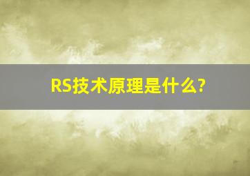 RS技术原理是什么?