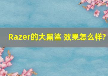 Razer的大黑鲨 效果怎么样?