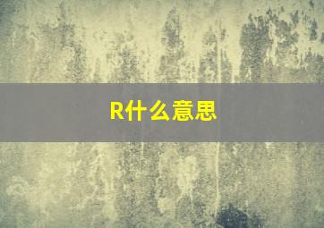 R什么意思