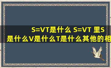 S=VT是什么 S=VT 里S是什么,V是什么,T是什么,其他的相关公式有哪些?