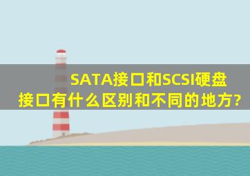 SATA接口和SCSI硬盘接口有什么区别和不同的地方?