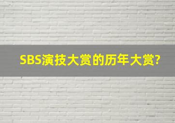 SBS演技大赏的历年大赏?