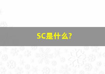 SC是什么?
