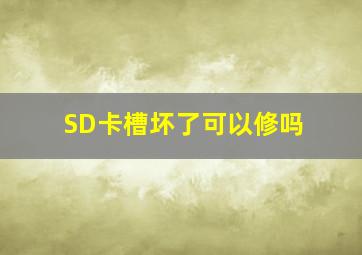 SD卡槽坏了可以修吗