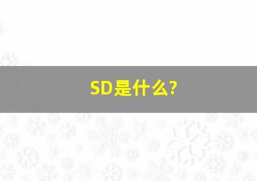 SD是什么?