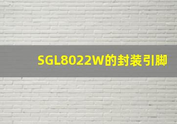 SGL8022W的封装引脚