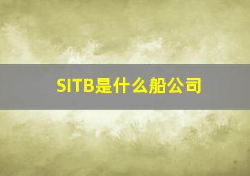 SITB是什么船公司(