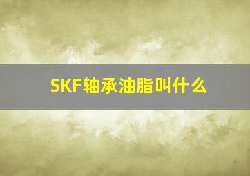 SKF轴承油脂叫什么